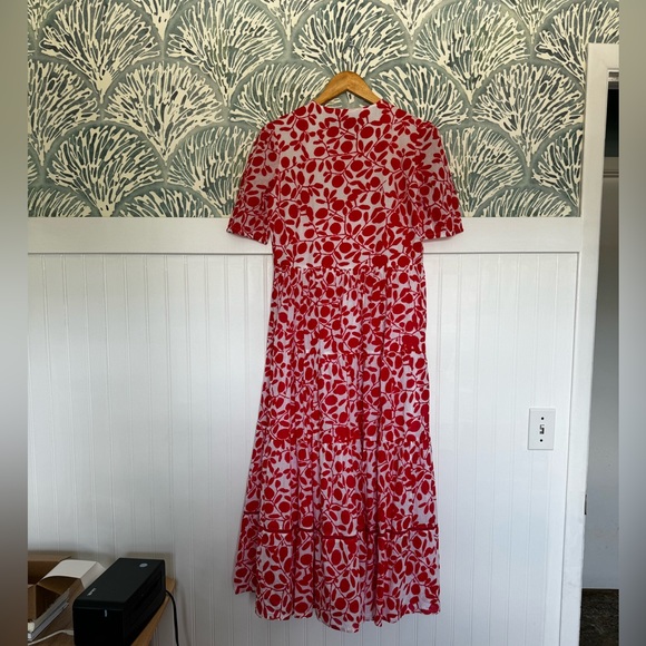 Ro's Garden Daphne Midi Dress Okari Red Floral Midi Dress in Women's Small - Picture 5 of 6